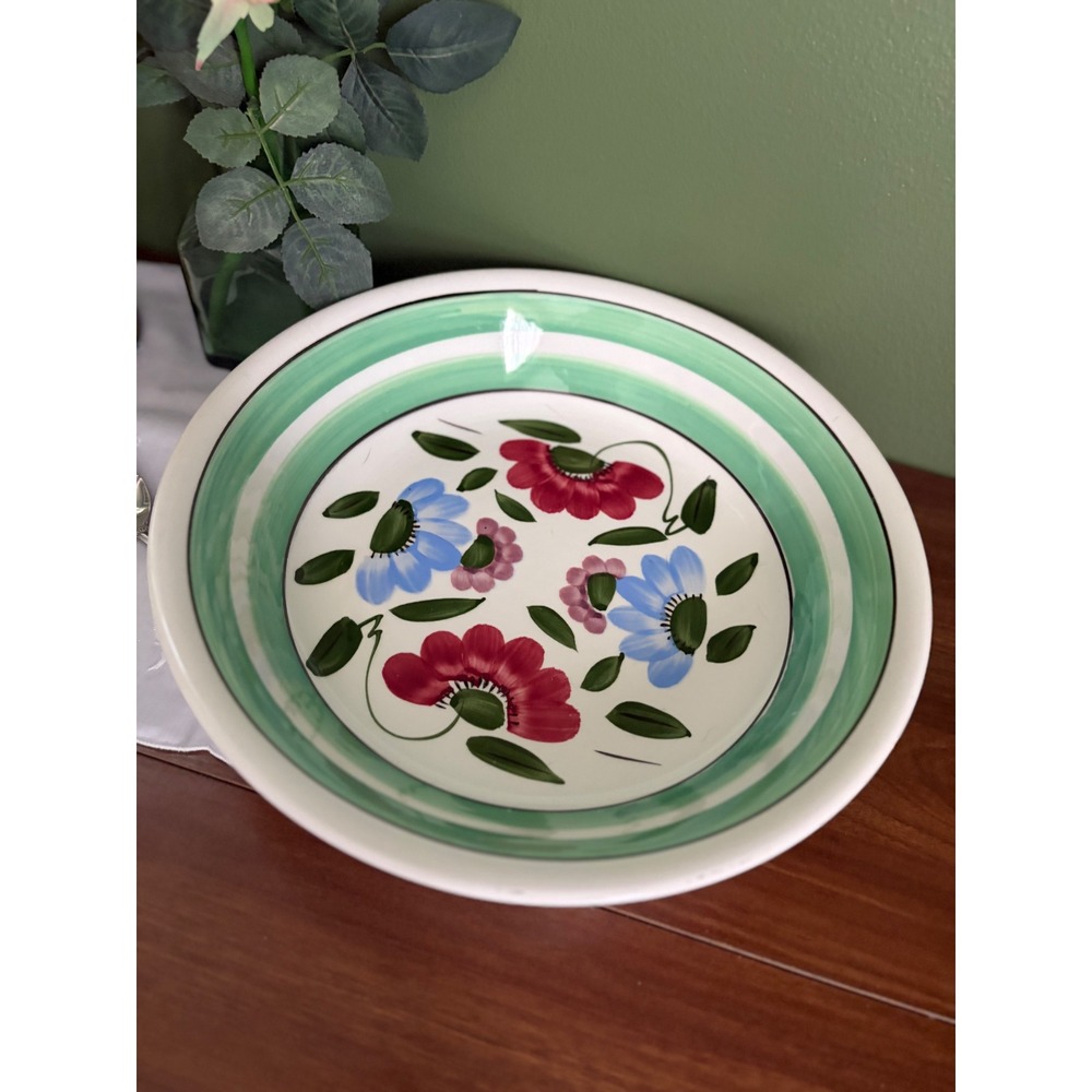 SS Crown Japan Ironstone Serving Bowl, Hand Painted Floral
